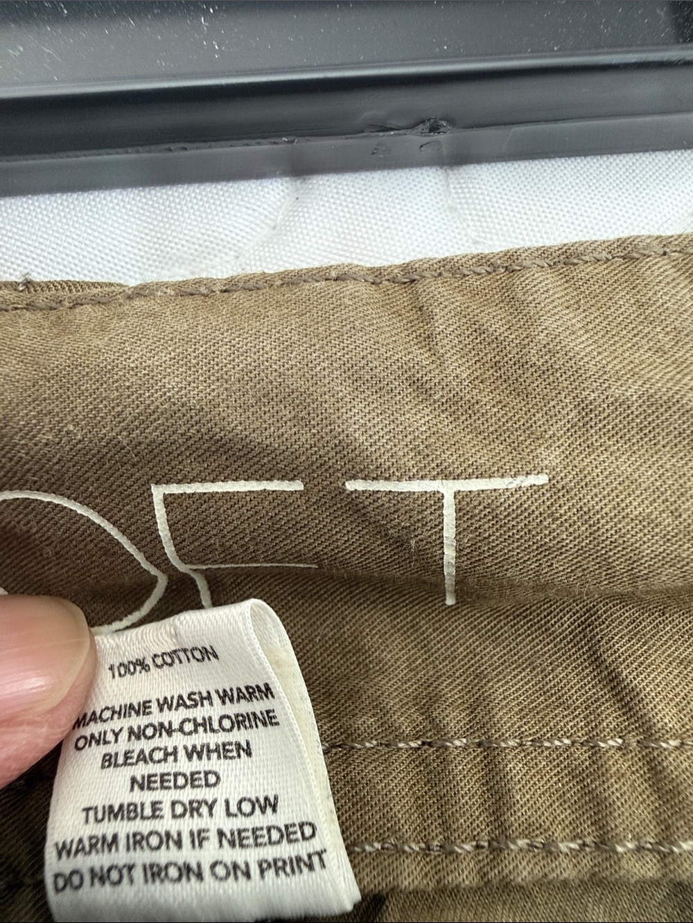LOFT Olive Green Belted Cotton Blend Mini Skirt - Picture 4 of 4